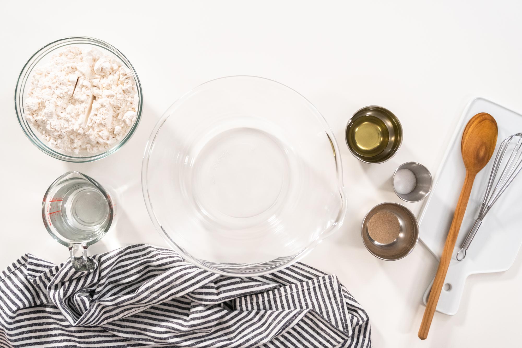 Cozy kitchen workspace with utensils and plated food